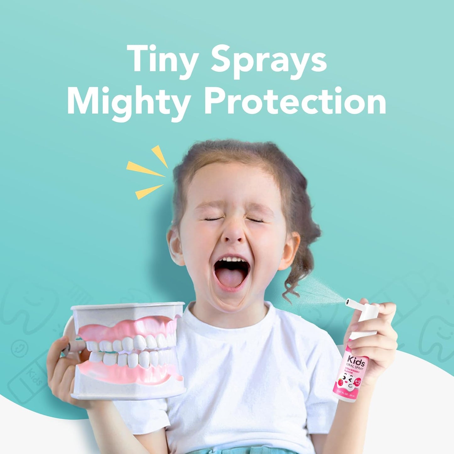 LAB52 Kids Oral Spray, Toddler Toothpaste Helper for Daily Oral Care and Fresh Breath, Children Approved with Fluoride Free for Newborn to Preschoolers, Xylitol Vanilla Flavor