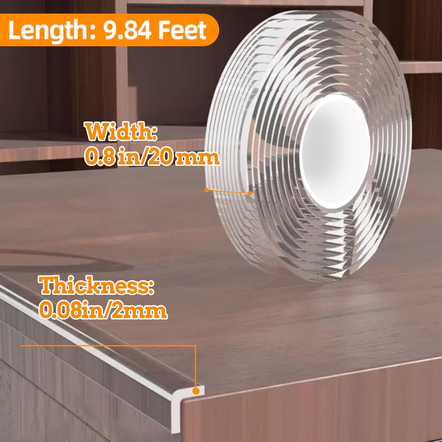 0.8 in x 9.84 FT,Clear Soft Corner Protectors for Furniture Strip,Sharp Edge & Table Bumper,Window Edge,Wall Protector, Soft Corner Guards Safe for Proof,Table Corner Protectors in Family