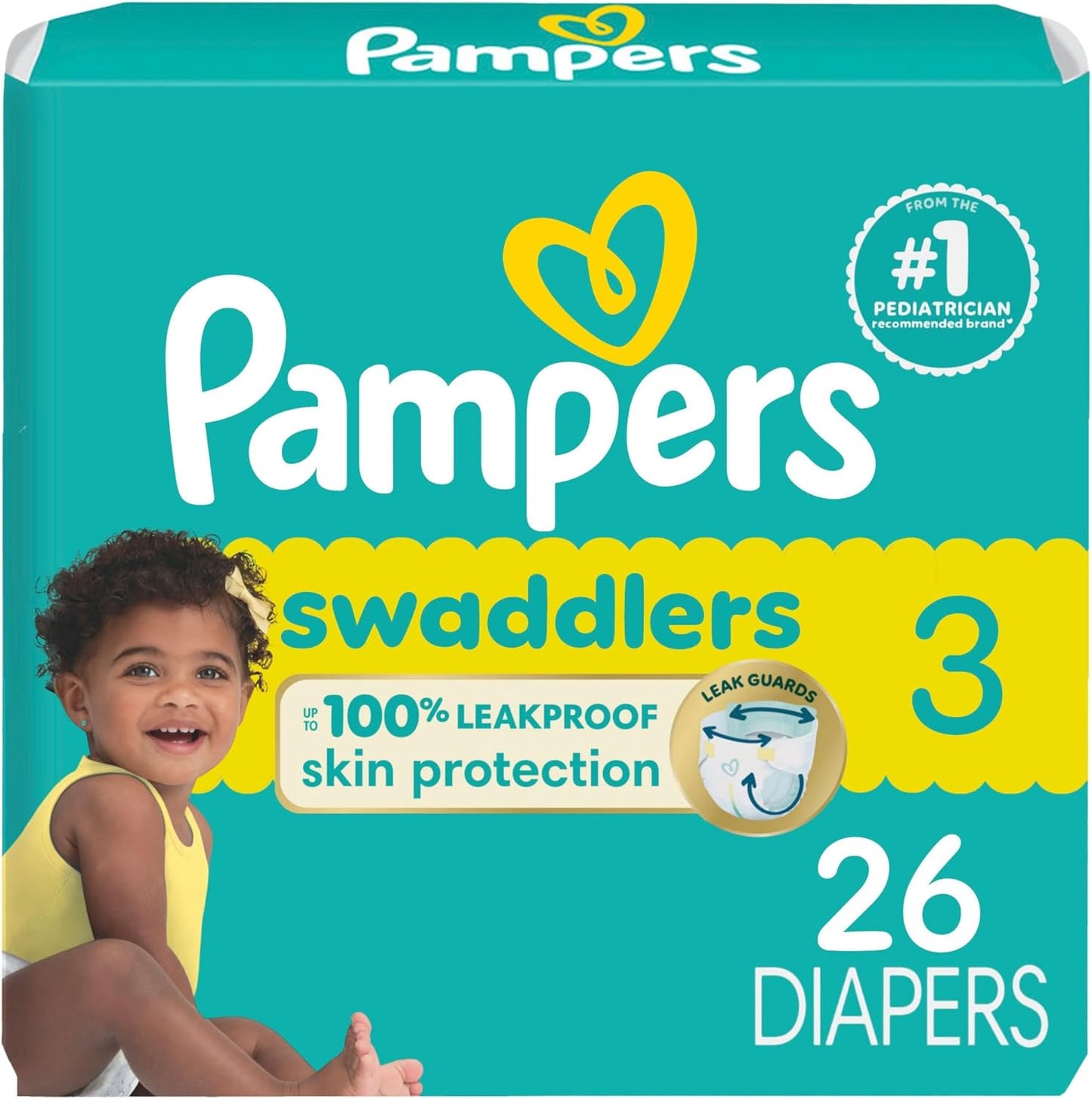 Pampers Baby Diapers - Swaddlers - Size 3, 26 Count, Ultra Absorbent Disposable Infant Diaper