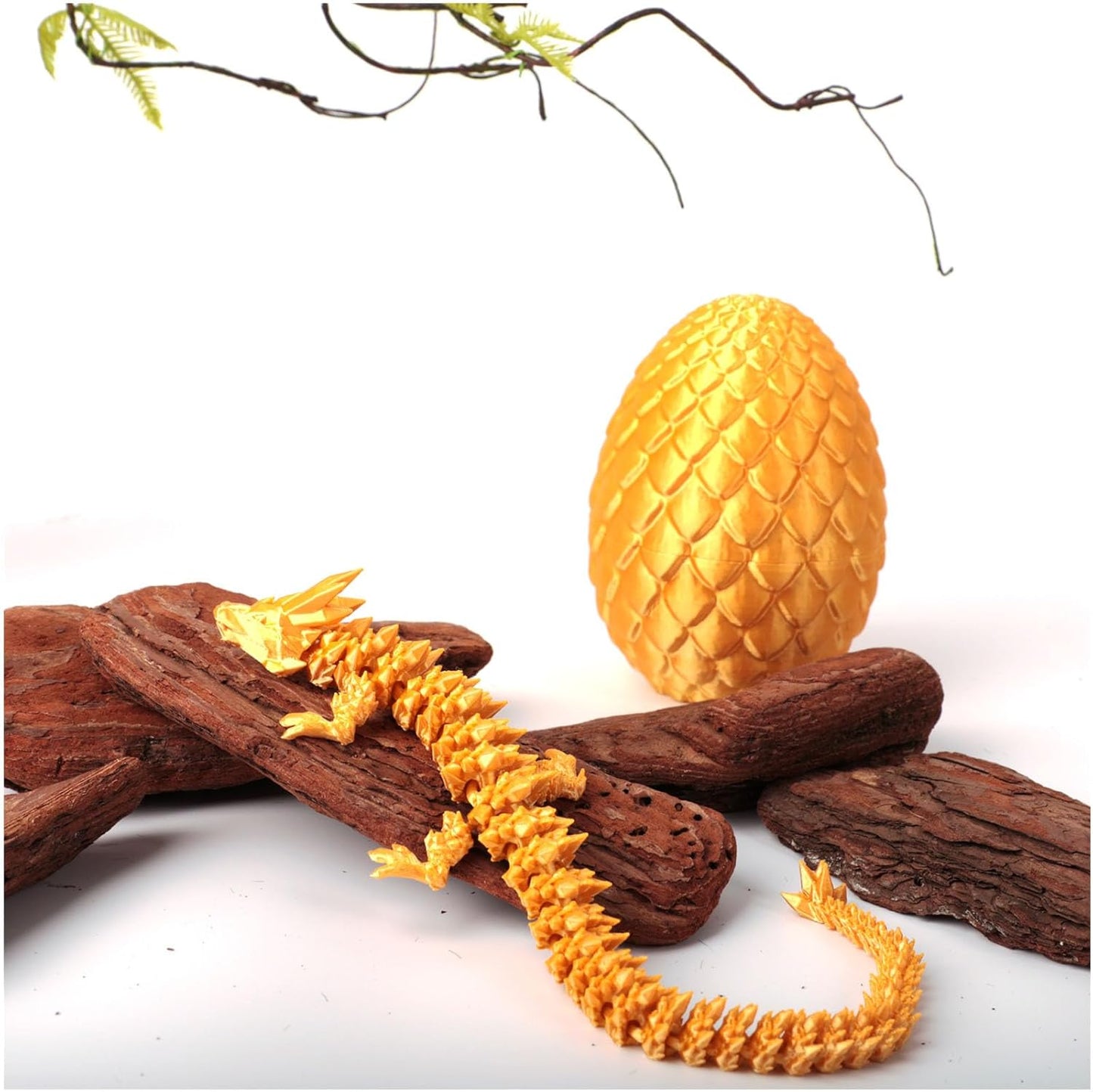 12inch Dragon Egg, Year of The Dragon, 3D Printed Dragon, Executive Desk Toys, Articulated Dragon, Fidget Toys Gifts for Graduates Students Teachers Adults (Gold)