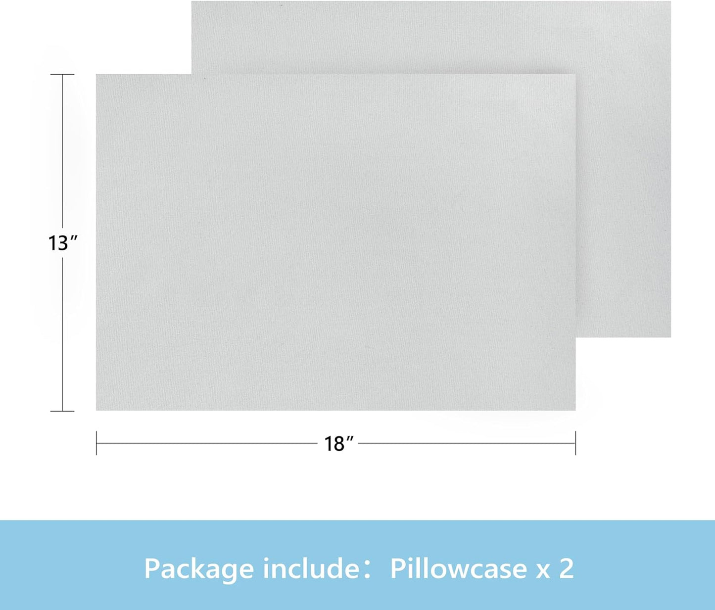 TILLYOU Toddler Pillowcase 2 Pack with Envelope Closure,13" x 18" Silky Soft Microfiber Travel Pillow Case Kids Pillowcases for Boys and Girls,Gray