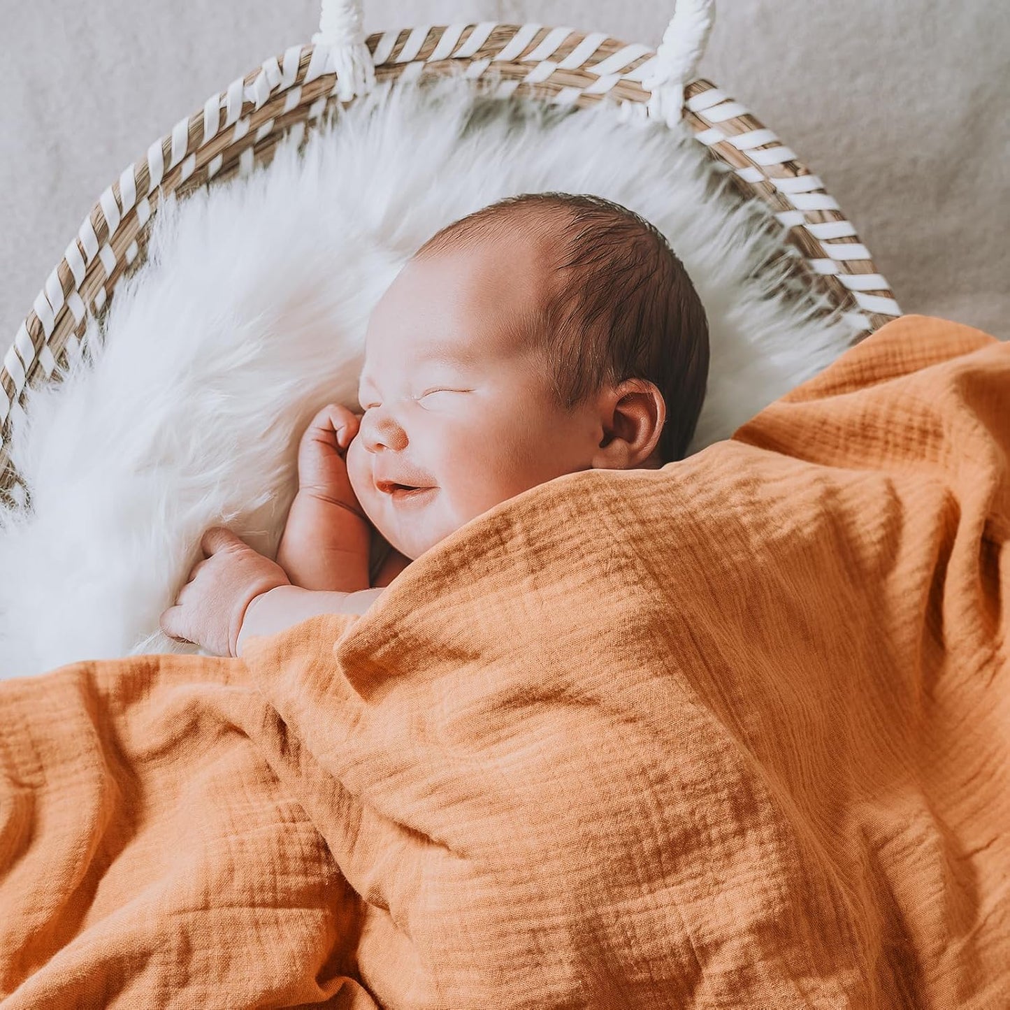 Muslin Receiving Blankets, Neutral Blanket Swaddling for Newborn Boys and Girls, 5 Pack Breathable and Skin-Friendly Swaddle Wrap for Infant Baby (Fresh Colors)