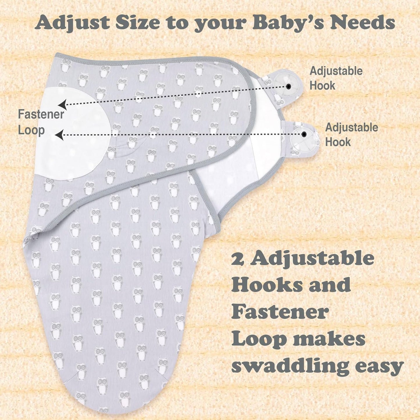 Bublo Baby Swaddles for Newborns – 3-Pack Infant Swaddles 0-3 Months – Adjustable Newborn Swaddle Sleep Sack – Soft Organic Cotton Baby Wrap for Safe & Cozy Sleep