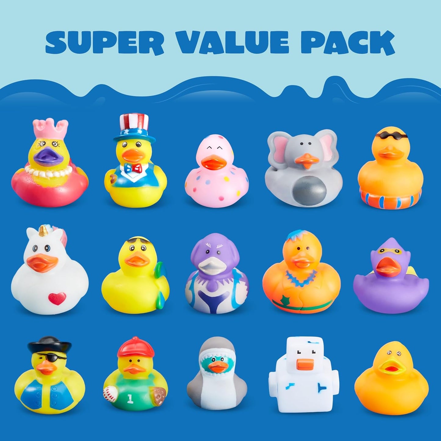 JOYIN 120 Pcs Rubber Ducks, Random Assortment Ducks Bulk with Mesh Carry Bag, Mini Rubber Duckies for Baby Bath Toys, Kids Toddler Summer Pool Toys Birthday Gifts Party Favors