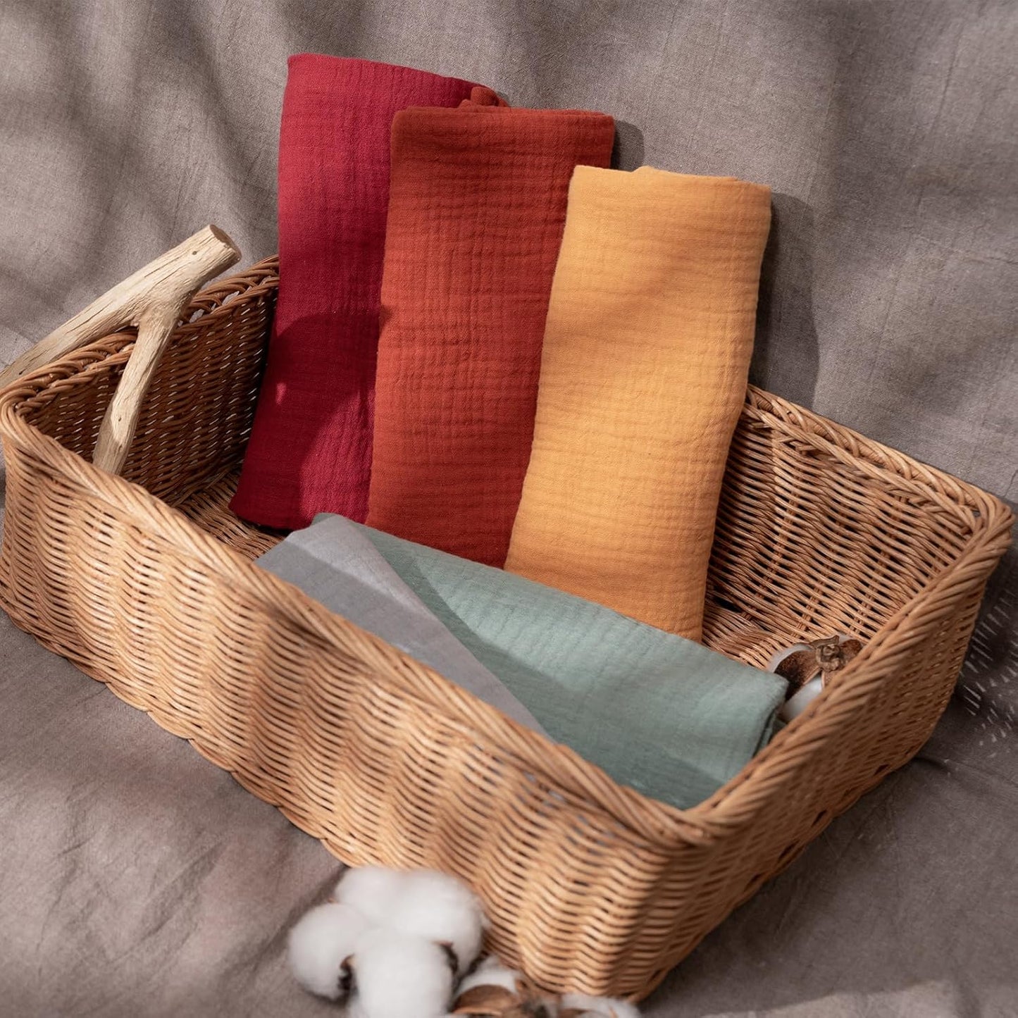 Muslin Receiving Blankets, Neutral Blanket Swaddling for Newborn Boys and Girls, 5 Pack Breathable and Skin-Friendly Swaddle Wrap for Infant Baby (Fresh Colors)