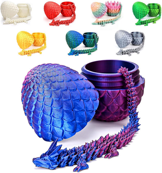 12inch Dragon Egg, Year of The Dragon, 3D Printed Dragon, Executive Desk Toys, Articulated Dragon, Fidget Toys Gifts for Graduates Students Teachers Adults (Purple)