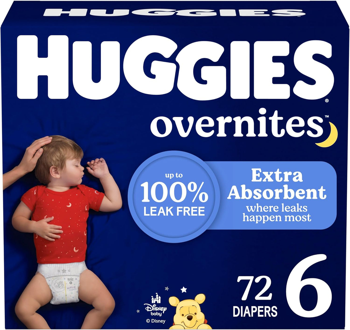 Huggies Size 6 Overnites Baby Diapers: Overnight Diapers, Size 6 (35+ lbs), 72 Ct, Packaging May Vary