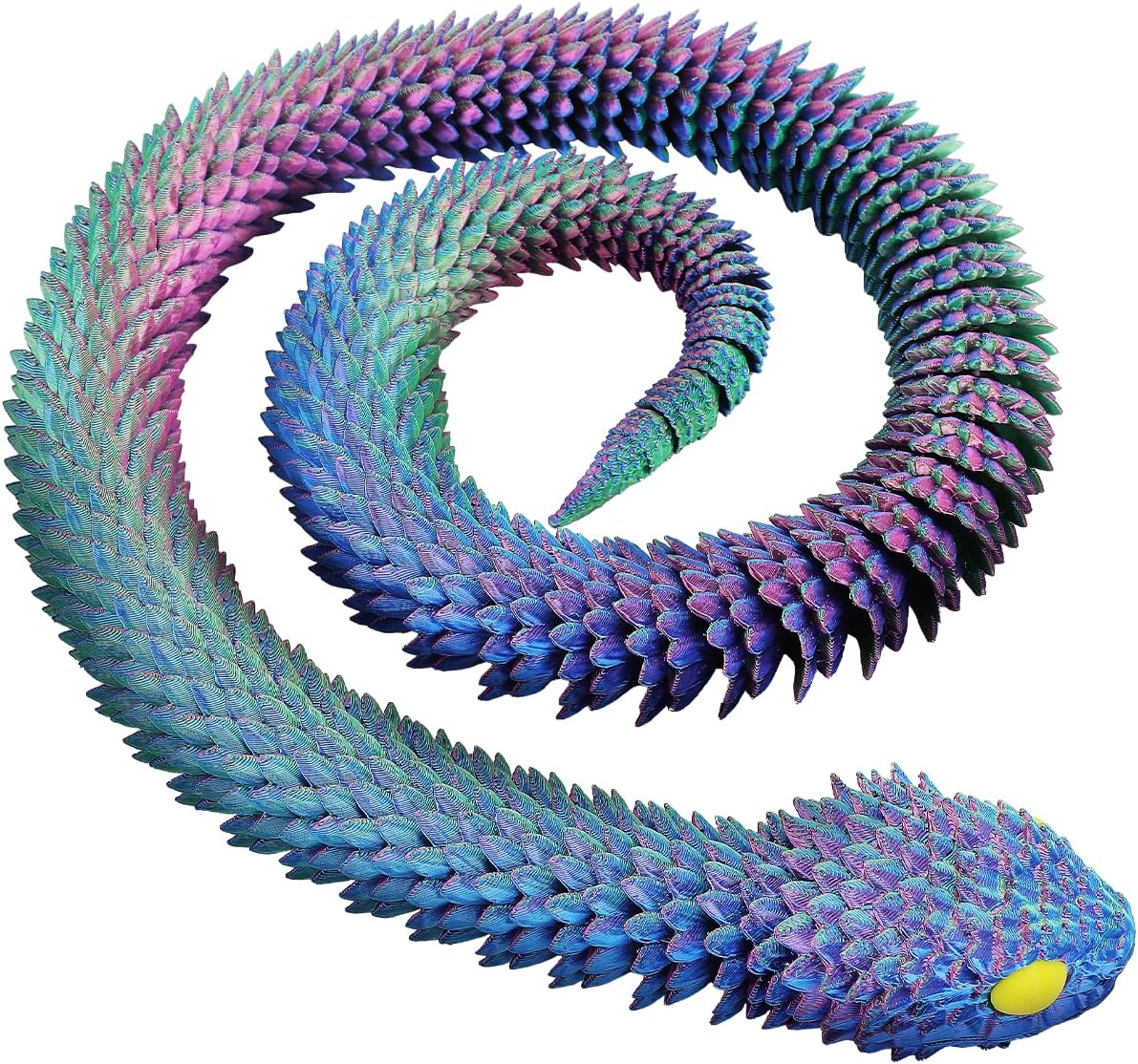 3D Printed Snake Animals Toys, 3D Printed Flexible Snake Fidget Toys Articulated Snake Home Office Decor Executive Desk Toys