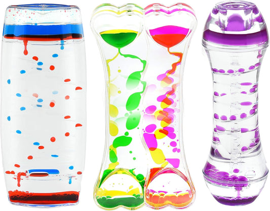 Playlearn Sensory Liquid Timer - Motion Bubbler - Fidget Toys - Variety 3 Pack