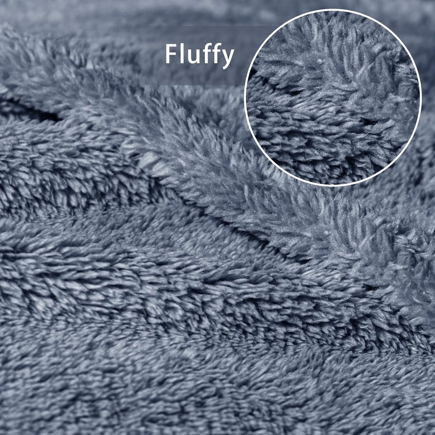 Exclusivo Mezcla Queen Size Flannel Fleece Blanket, Super Soft Velvet Plush Bed Blanket, Fuzzy Cozy and Warm for All Seasons, 90x90 Inches, Stone Blue