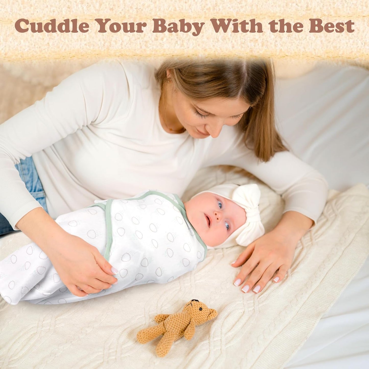 Bublo Baby Swaddles for Newborns – 3-Pack Infant Swaddles 0-3 Months – Adjustable Swaddle Sleep Sack – Soft Organic Cotton Baby Wrap for Safe & Cozy Sleep