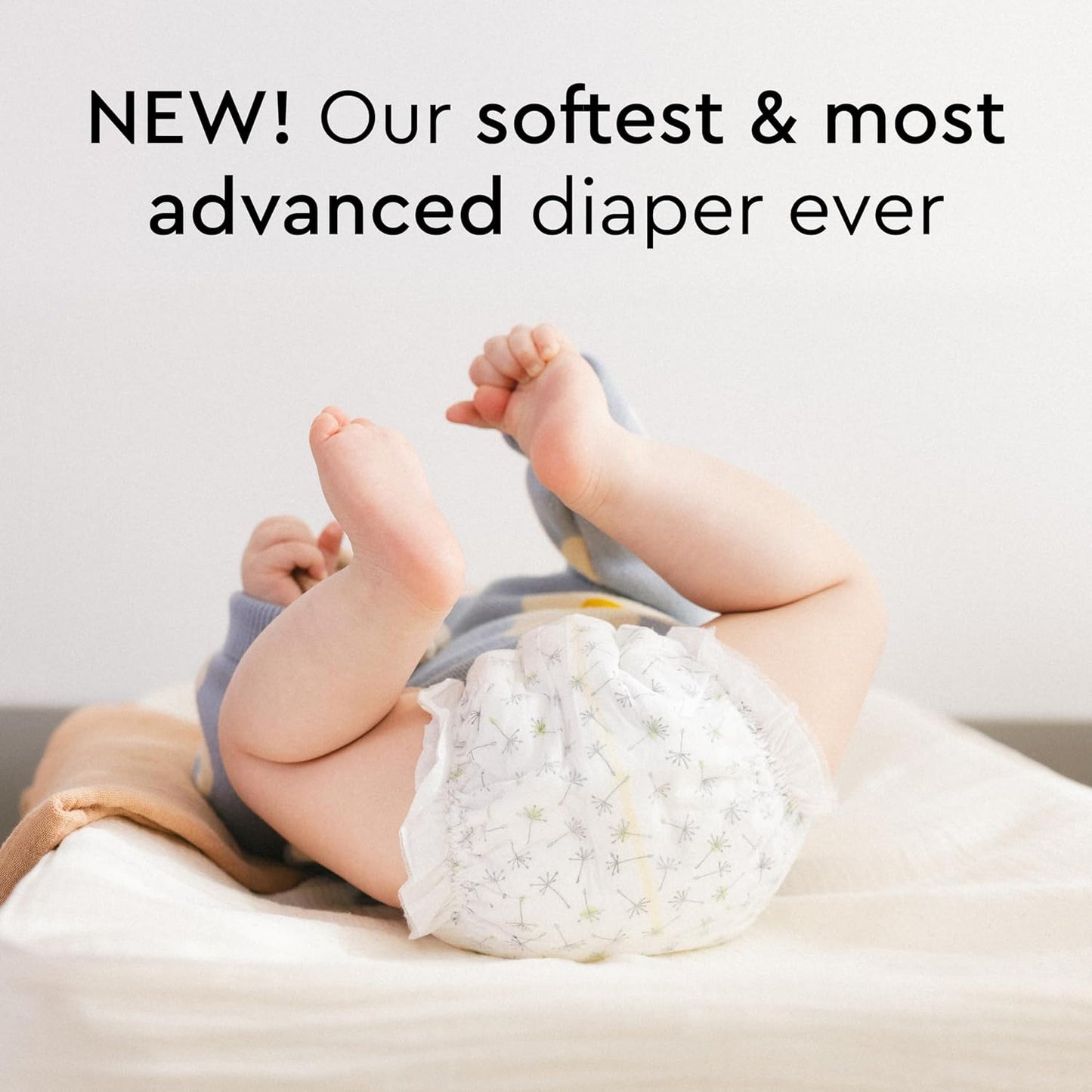 Baby Diapers - Size 1 (4-11 lbs), Half-Monthly Supply (72 Count), Leak Protection, Skin-Friendly, Ultrasoft, Perfume- & Chlorine-Free, Hypoallergenic, Dermatologist Tested, Oeko-TEX®