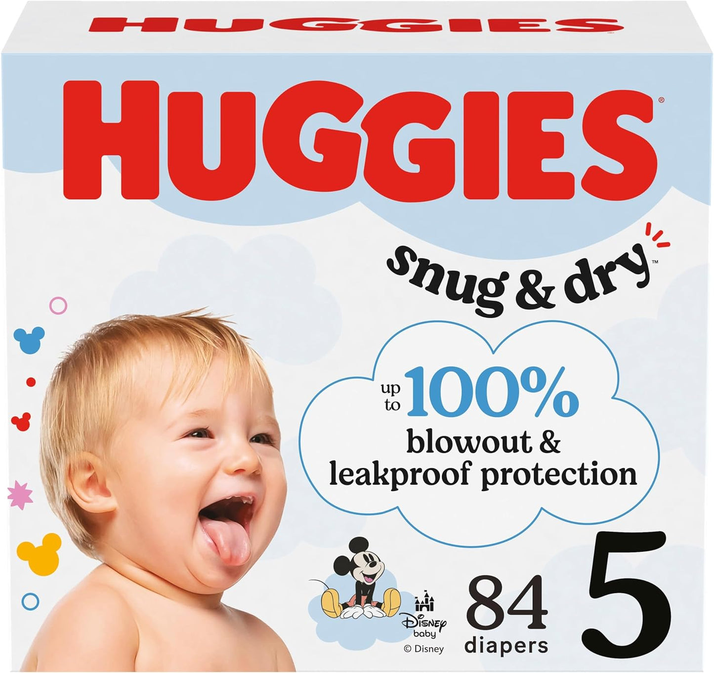 Huggies Size 5 Diapers, Snug & Dry Baby Diapers, Size 5 (27+ lbs), 84 Count, Packaging May Vary