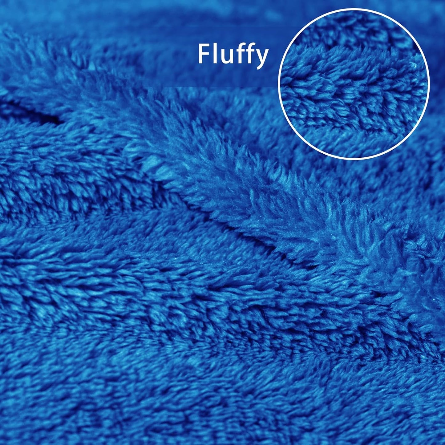 Exclusivo Mezcla Queen Size Flannel Fleece Blanket, Super Soft Velvet Plush Bed Blanket, Fuzzy Cozy and Warm for All Seasons, 90x90 Inches, Cobalt Blue