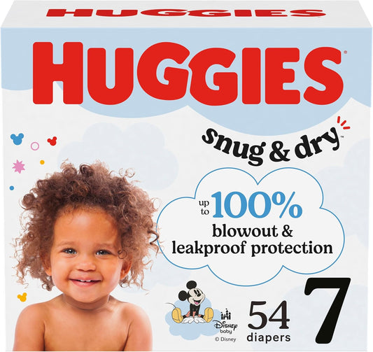 Huggies Size 7 Diapers, Snug & Dry Baby Diapers, Size 7 (41+ lbs), 54 Count, Packaging May Vary