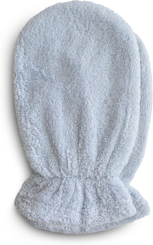 mushie Baby Bath Mitt | Organic Cotton | Pack of 2 (Baby Blue)