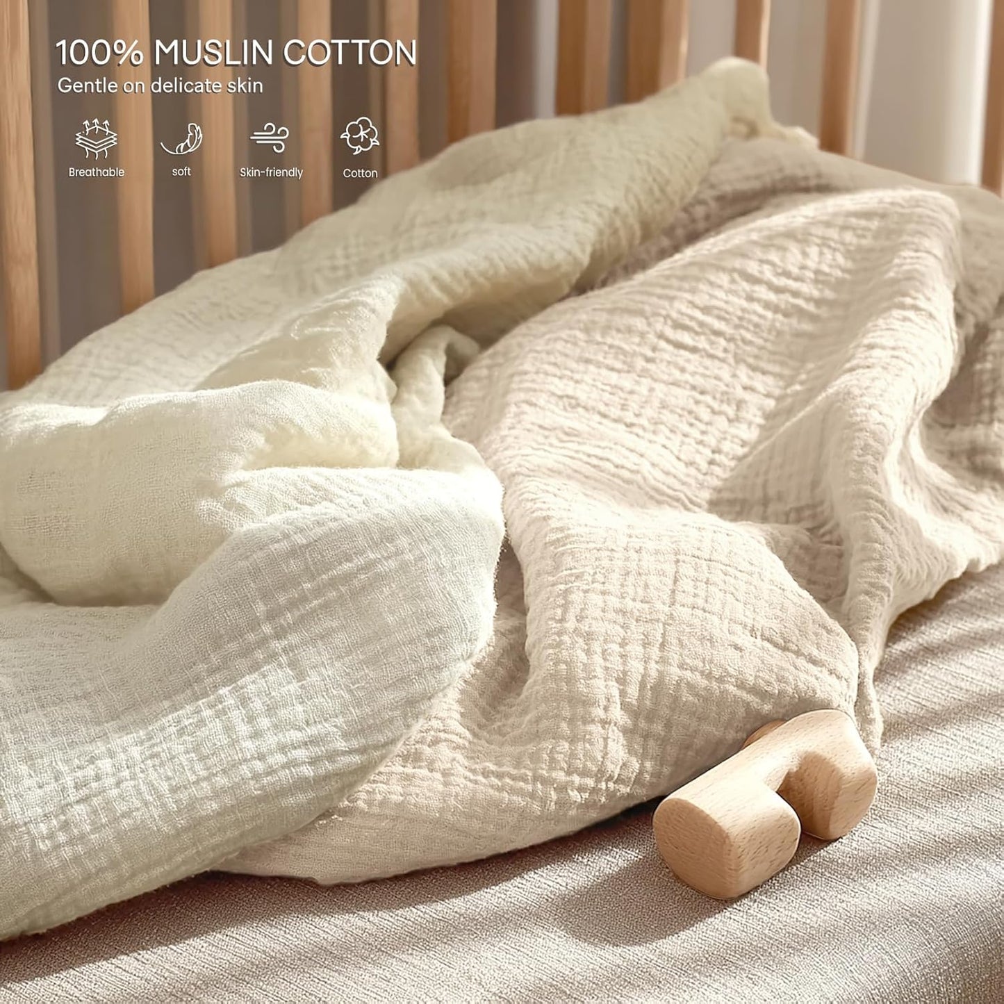 lulumoon Pack and Play Sheets Muslin: Cotton Fitted Sheets for Guava Family Pack N Play - Soft Playard Sheets for Boys and Girls 2Pack