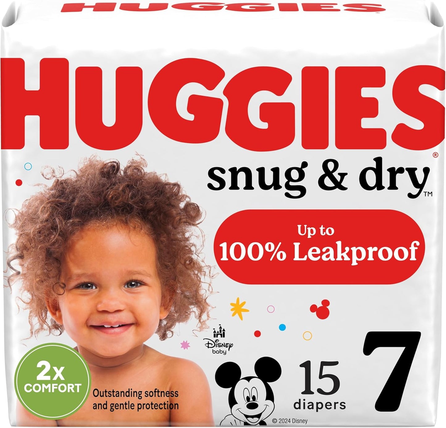 Huggies Size 7 Diapers, Snug & Dry Baby Diapers, Size 7 (41+ lbs), 15 Count, Packaging May Vary