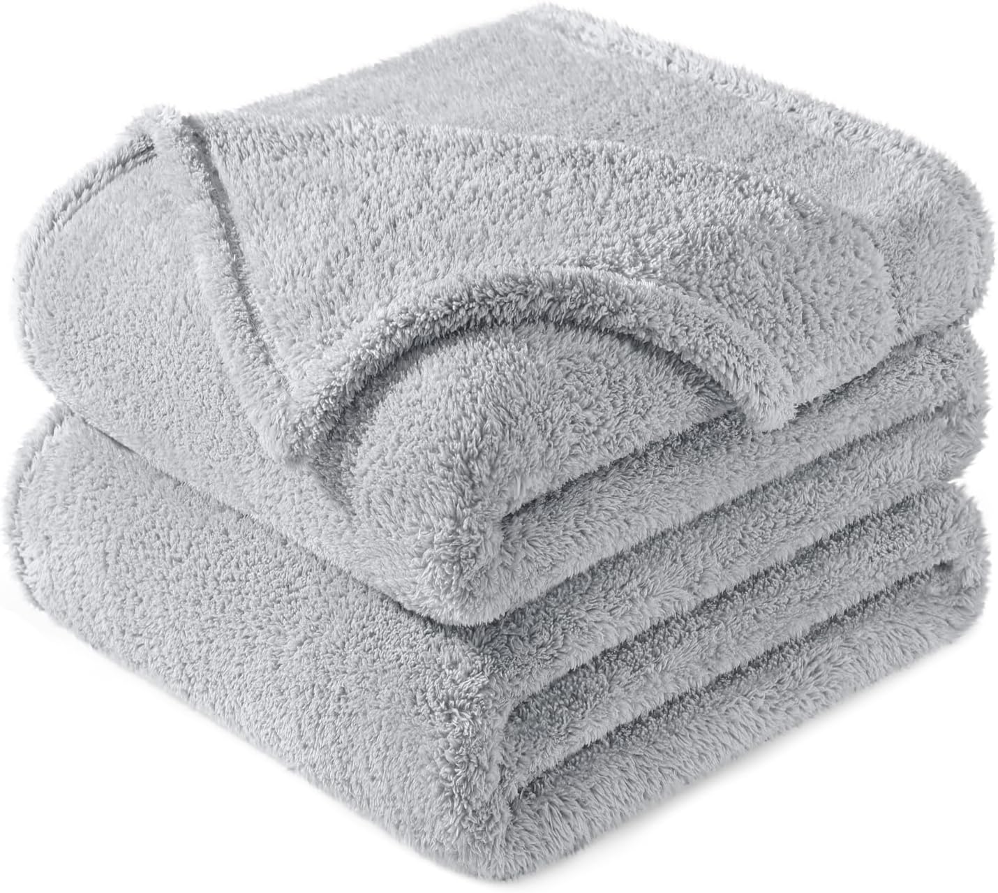 Exclusivo Mezcla Twin Size Flannel Fleece Blanket, Super Soft Velvet Plush Bed Blanket, Fuzzy Cozy and Warm for All Seasons, 60x80 Inches, Light Grey