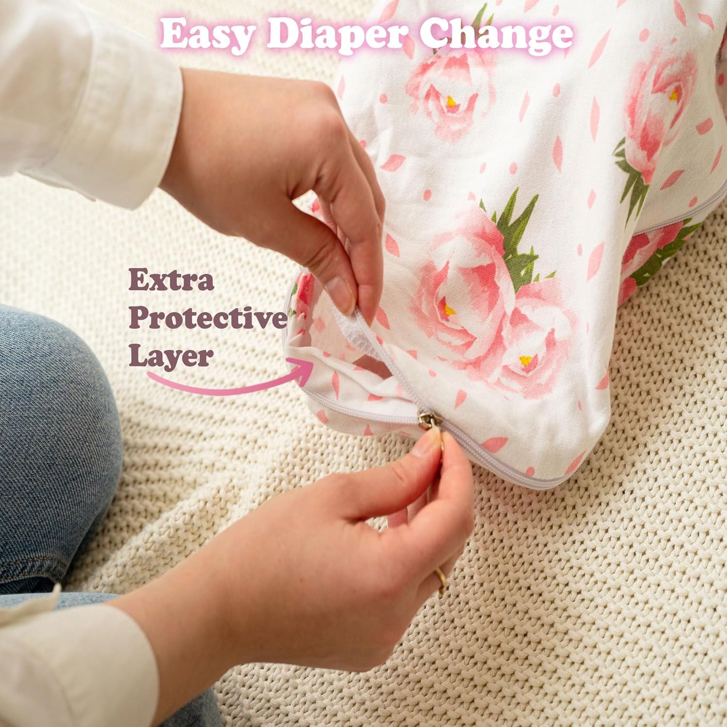 Bublo Baby Swaddles for Newborns – Zipper Swaddles 0-3 Months, 3-Pack – Organic Infant Sleep Sack with Zipper – Adjustable & Breathable Swaddle Blanket Wrap for Newborn Girls (Pink Floral)