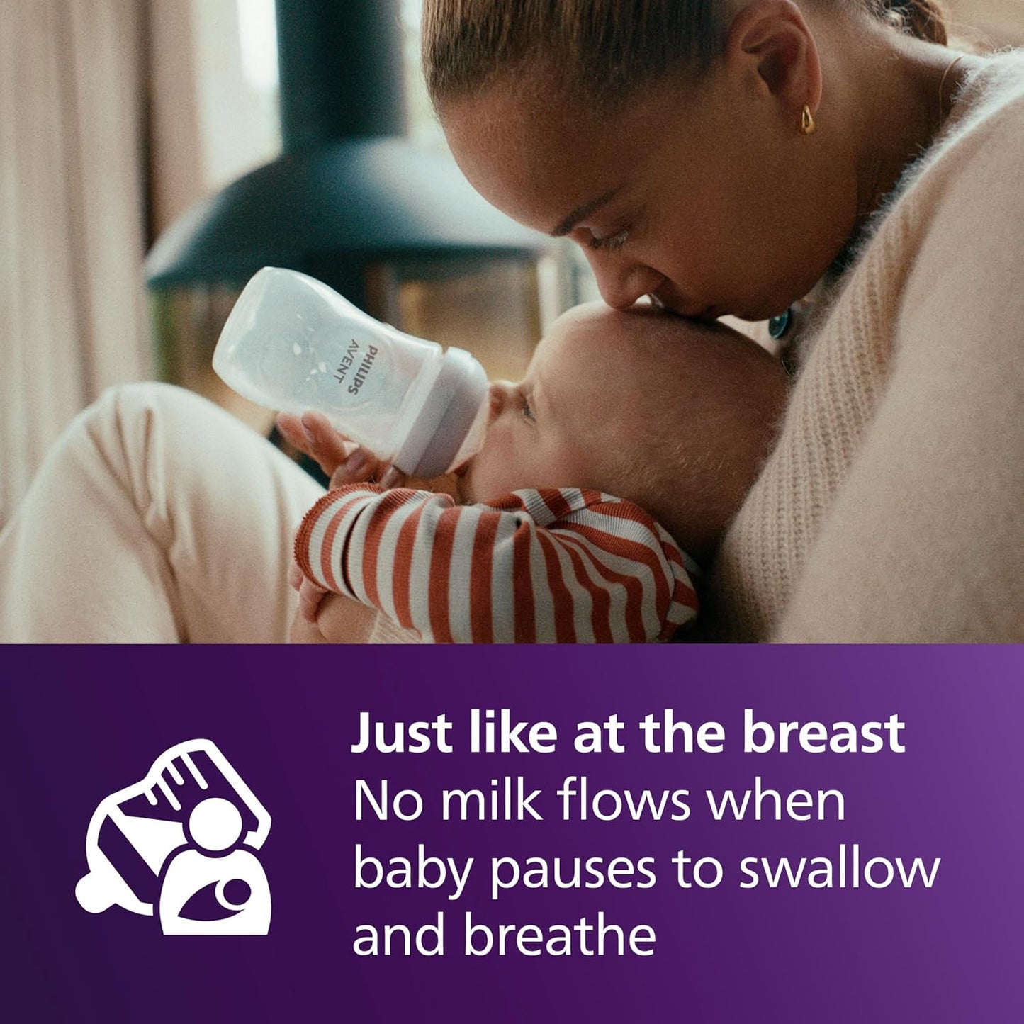 Philips Avent Natural Baby Bottles with Natural Response Nipples (Fast Flow, Flow 4), 11oz, 2-Pack, SCY906/02