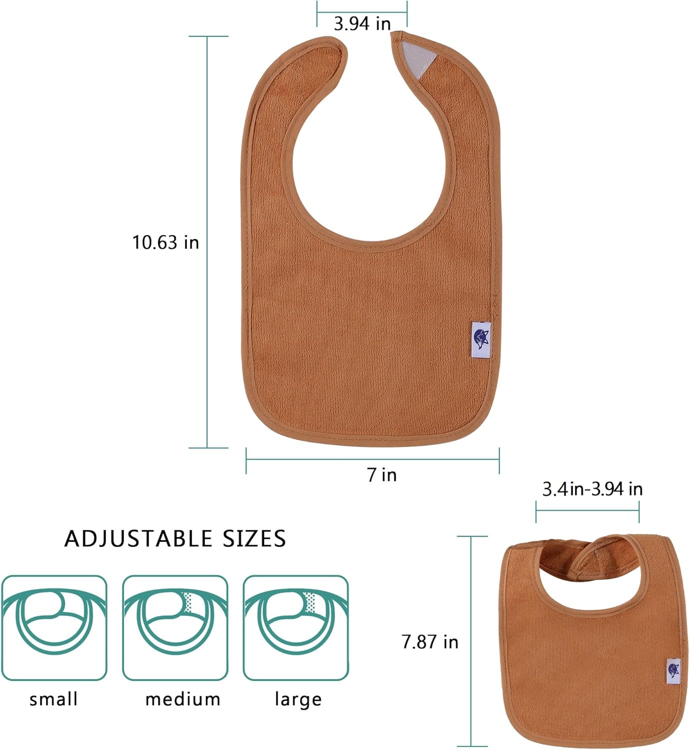 SPINFOX Waterproof Baby Bibs for Girls, Boy, Unisex Drool Bib Cotton Solid Knit Infant Feeding Bibs